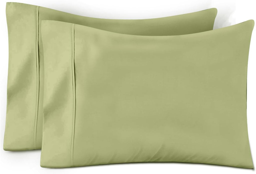 TEXAS LINEN CO. 100% Egyptian Cotton Pillow Cases Set of 2, Texan Talkin' Collection 600 Series Standard/Queen Pillowcase for Sleeping…