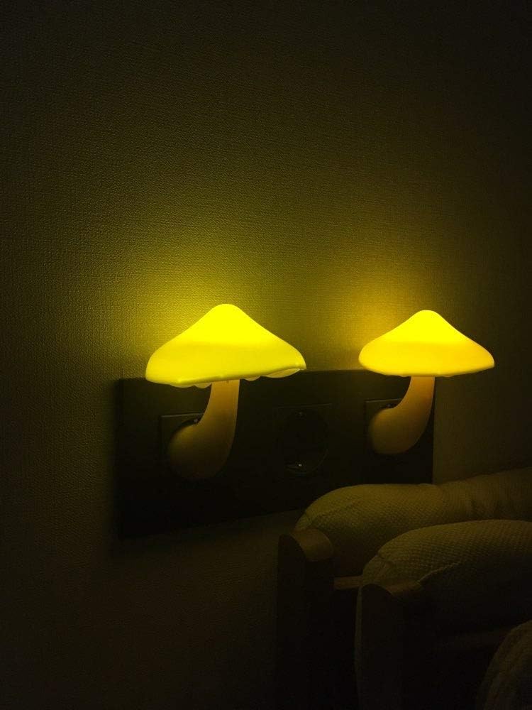 AUSAYE Sensor LED Night Lights for Adults Kids NightLight Cute Mushroom Night Light Plug in Wall Lamps for Bedroom, Bathroom, Toilet…