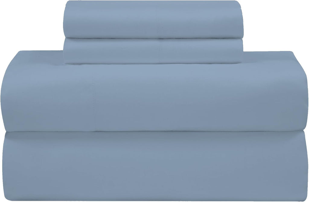 Royalelinens ROYALE LINENS 300 Thread Count Cotton Sateen Sheet Set - 4 Piece Full Bed Sheets - 1 Fitted, 1 Flat & 2 Pillow Cases - Soft Co…
