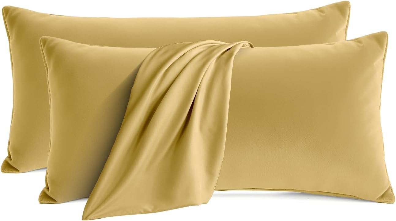 QJFabricCO Q&J Fabric Co. Bedding Pillow Cases King Size Set of 2 –Wrinkle, Fade Resistant, Soft Brushed Microfiber Pillow Cover–Envelope Pil…