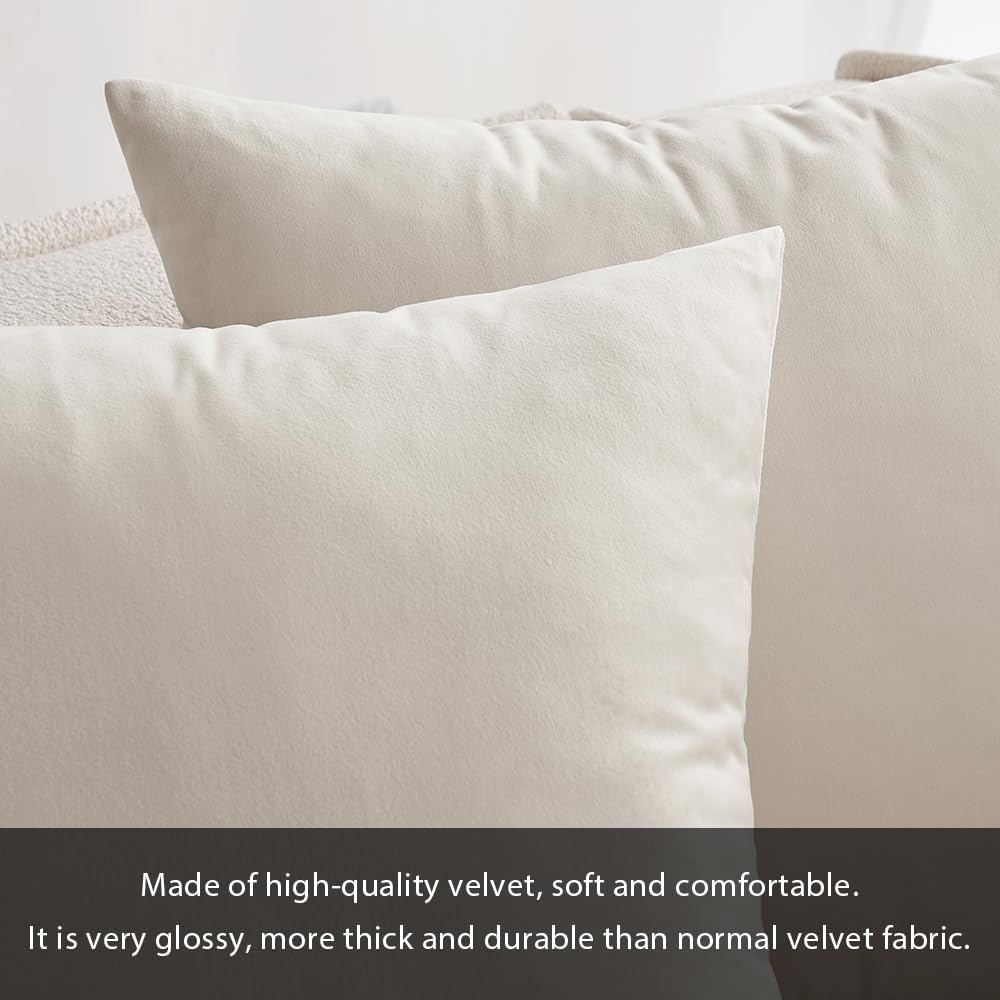 Miulee Velvet Pillow Cover Soft Luxury Decorative Throw Pillow Cover Eruo Sham Single Rectangle Cushion Case for Couch Sofa Bedroom Car Dec…