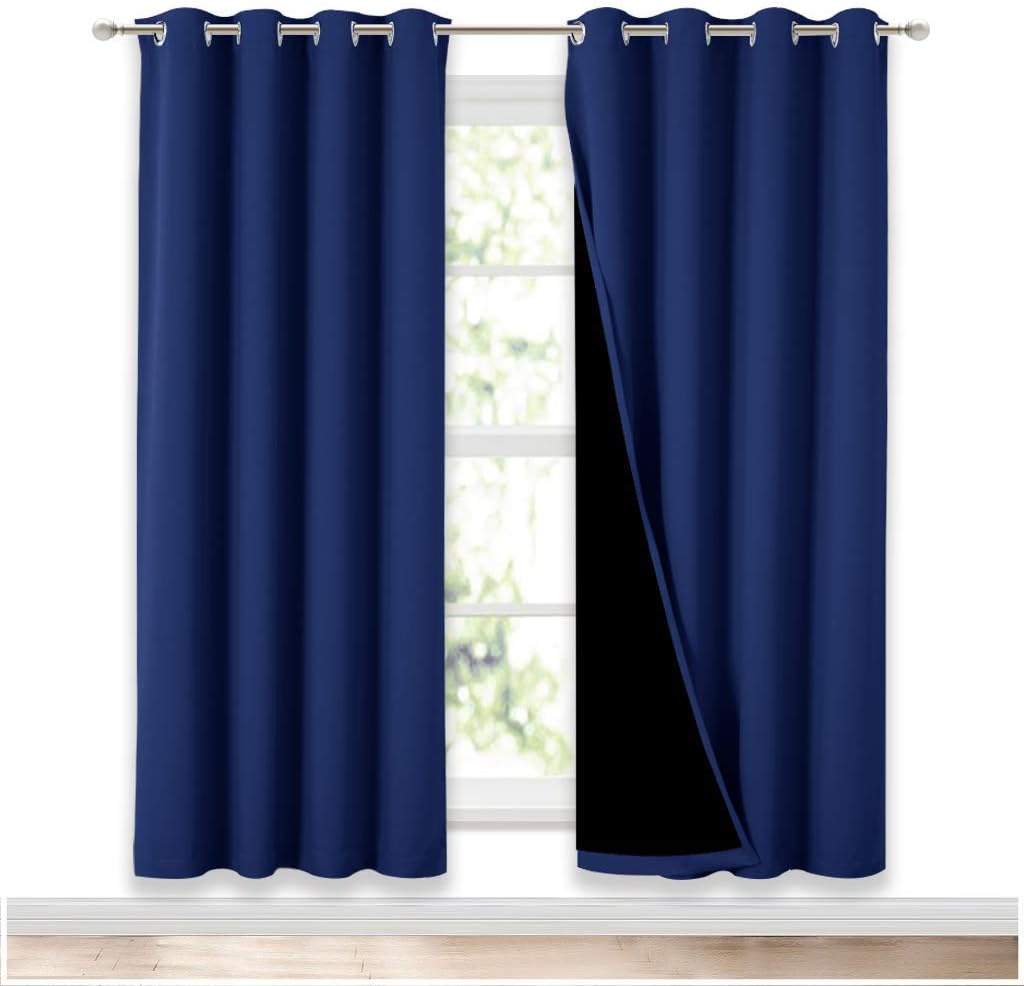 Nicetown Full Shade Curtain Panels, Pair of Energy Smart & Noise Blocking Out Blackout Drapes for Apartment Window, Thermal Insulated Guest…