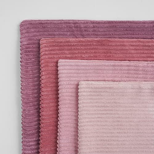 Topfinel Pink Throw Pillow Covers 12x12 Inch Set of 4, Soft Farmhouse Corduroy Decorative Cushion Cover, Square Cute Pillow Case for Gril's B…