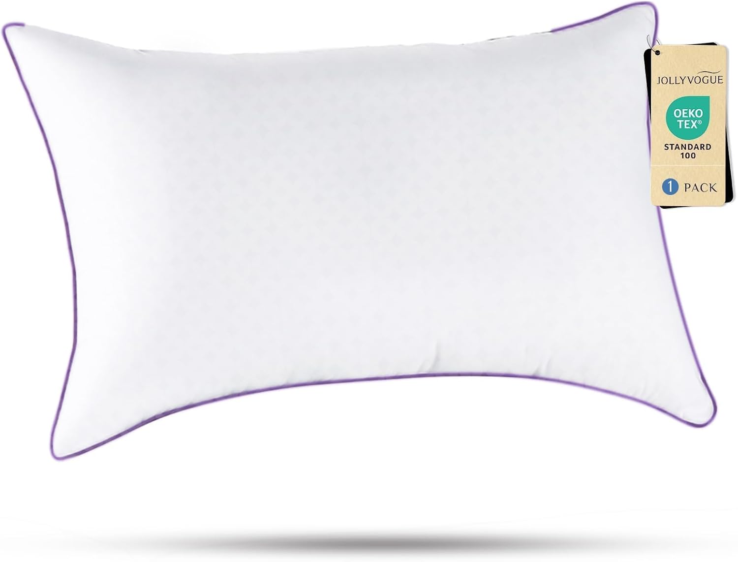 Jollyvogue Pillows King Size Set of 1, Washable Supportive Single Bed Pillow with Super Soft Down Alternative Fill, Luxury Fluffy Hotel Qua…