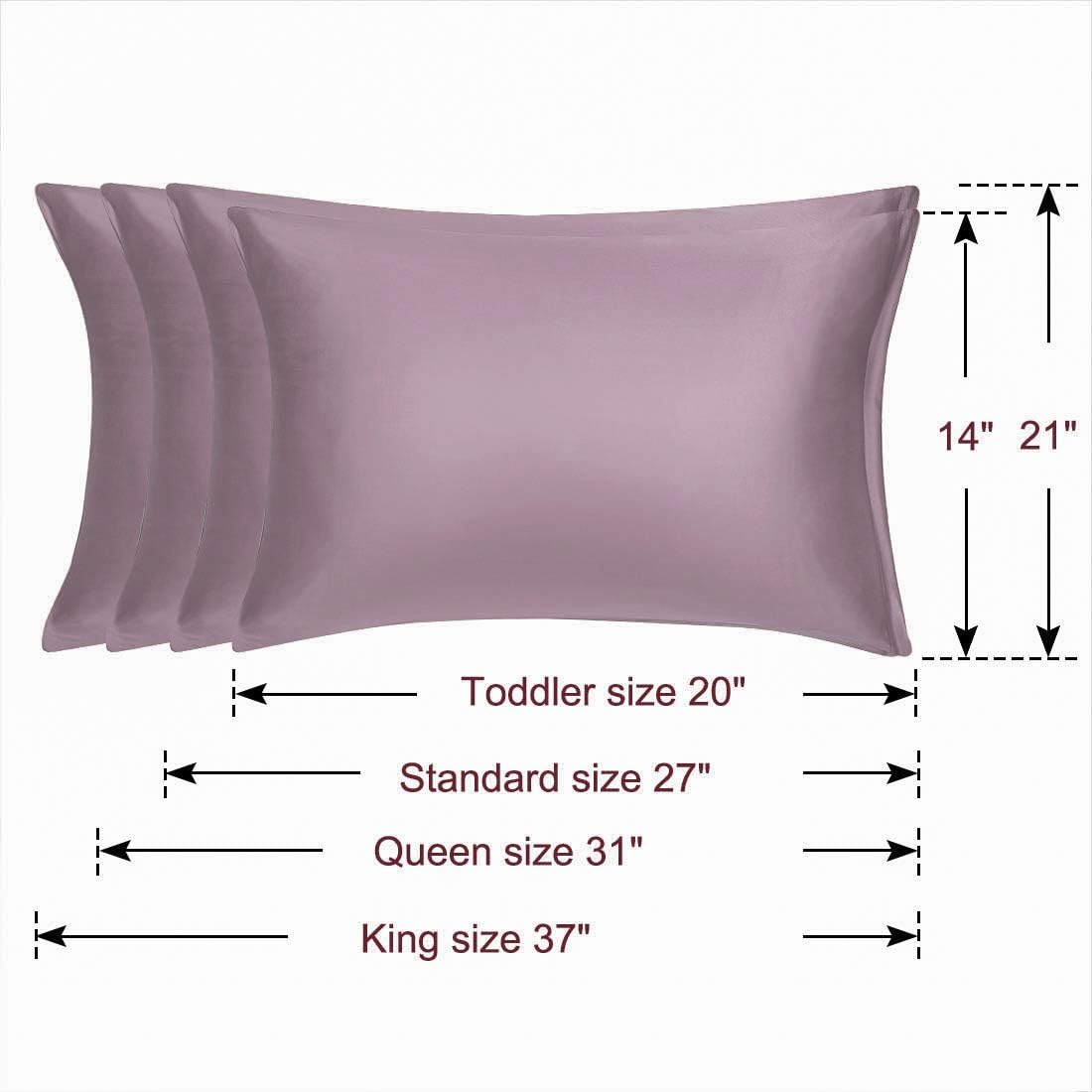 uxcell Queen Satin Pillowcase with Zipper, Super Soft and Luxury, Silky Pillow Cases Covers Set of 2, 21"x31", Mauve