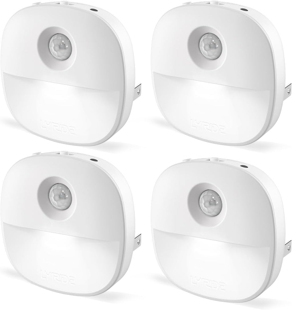 Lyridz Plug in Night Light with Motion Sensor and Dusk to Dawn Sensor, Dimmable Cool White Nightlight with 1-50lm Adjustable Brightness…