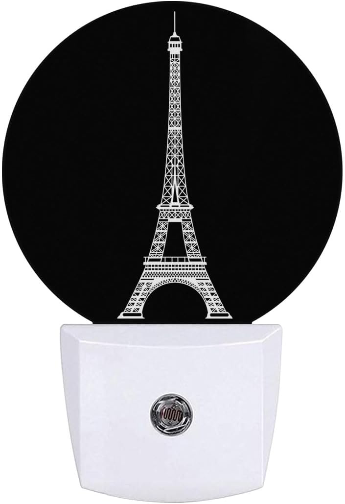 Paris Eiffel Tower France Night Light Plug Into Wall Auto Led Sleep Round Lamp for Living Room Hallway Stairs