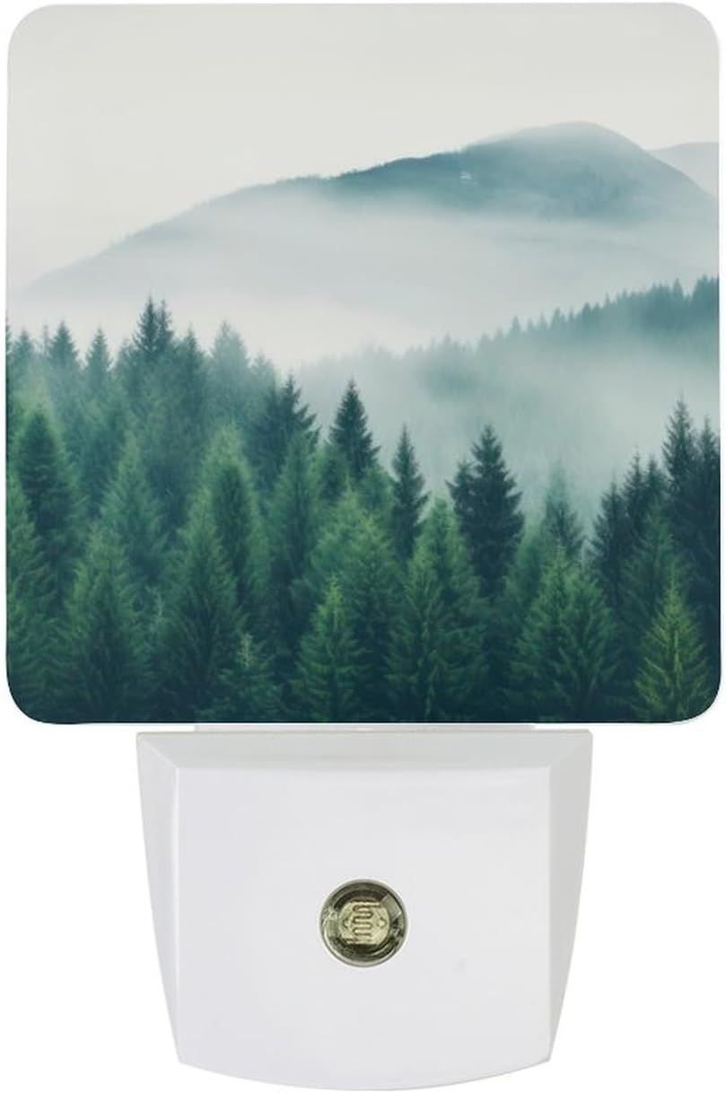 YKJAHSD Mountain Forest Night Light, Plug into Wall Decor Nightlights for Bedroom, Bathroom, Hallway, Kitchen, with Dusk to Dawn Lig…