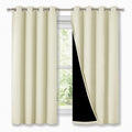 Nicetown 100% Blackout Blinds, Set of 2, 46" x 45", Beige, Laundry Room Decor Window Treatment Curtains for Large Patio Sliding Door, Therm…