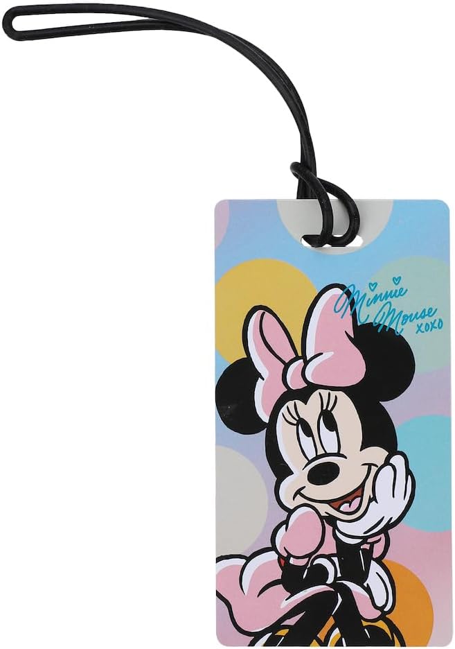 Bioworld Minnie Mouse Kids Travel Set with Neck Pillow Eye Mask and Luggage Tag - Disney Magic on the Go! Pink