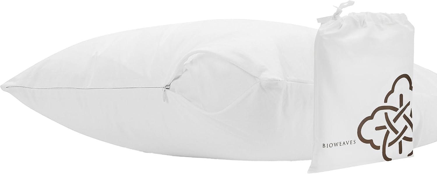 Bioweaves 100% Organic Cotton Breathable Body Pillow Protector GOTS Certified with Zipped Closure – 21" x 54", 1-Pack
