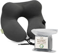 Coop Home Goods AirJustable Travel Neck Pillow, Inflatable, Adjustable Support for Neck & Chin, Compact, Soft Memory Foam Comfort…