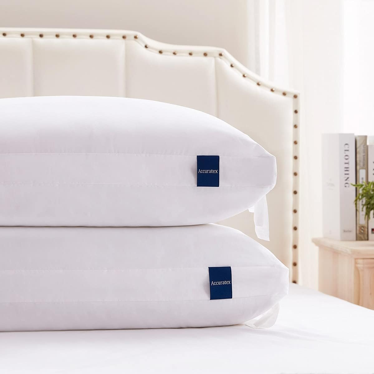 ACCURATEX Pillows Queen Size Set of 2, Hybrid Shredded Memory Foam Pillow[Adjustable Loft], Fluffy Down Alternative Fill Removable Cotton…