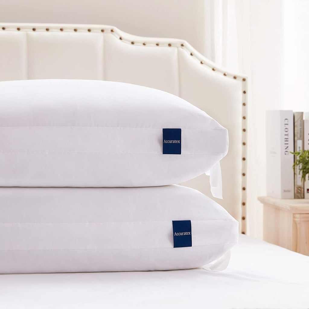 ACCURATEX Pillows Standard Size Set of 2, Hybrid Shredded Memory Foam Pillow[Adjustable Loft], Fluffy Down Alternative Fill Removable…