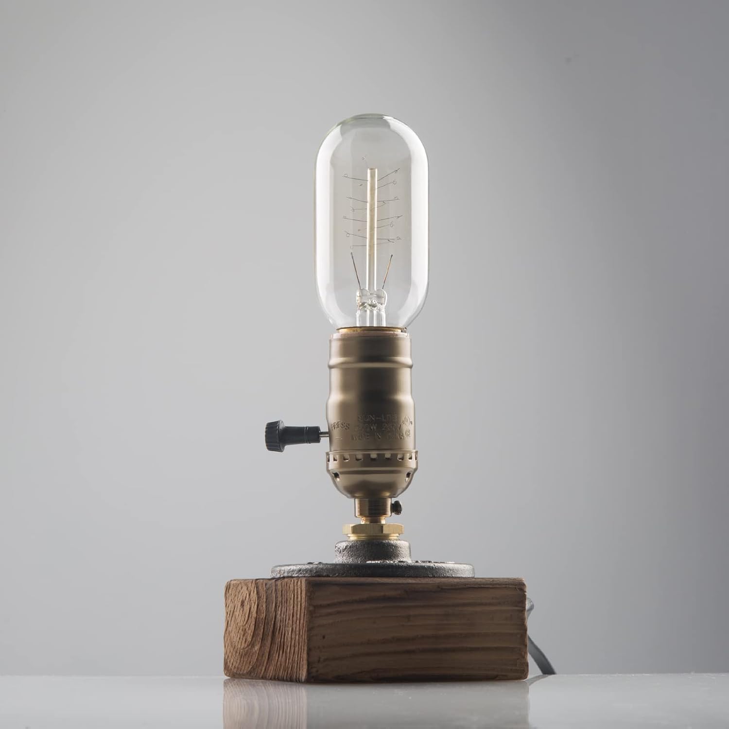Vintage Table Lamp, Industrial Dimmable Nightlight Steampunk Desk Lamp with E26 Lamp Holder for Bedroom Living Room Home Art Display Cafe…