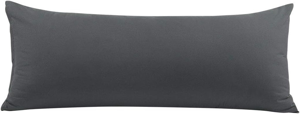 PiccoCasa Body Pillow Cover with Zipper Closure, 110 GSM Brushed Microfiber Pillowcase for 20"x54" Body Pillow, Grey cotton Grey