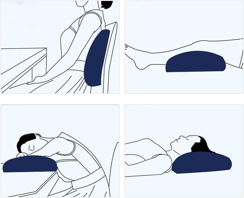 Air Inflatable Pillow Portable Lumbar Pillow with Storage Bag, Backrest Lower Back Support Pillow for Car Seat Home Office Chair