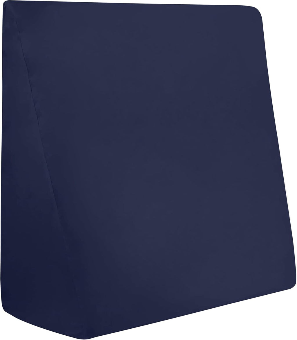 CirclesHome Wedge Pillow Cover 100% Cotton, Zippered Wedge Pillow Case Protector, Soft, Hypoallergenic & Breathable -, Navy, (25Wx26Lx10) 1…