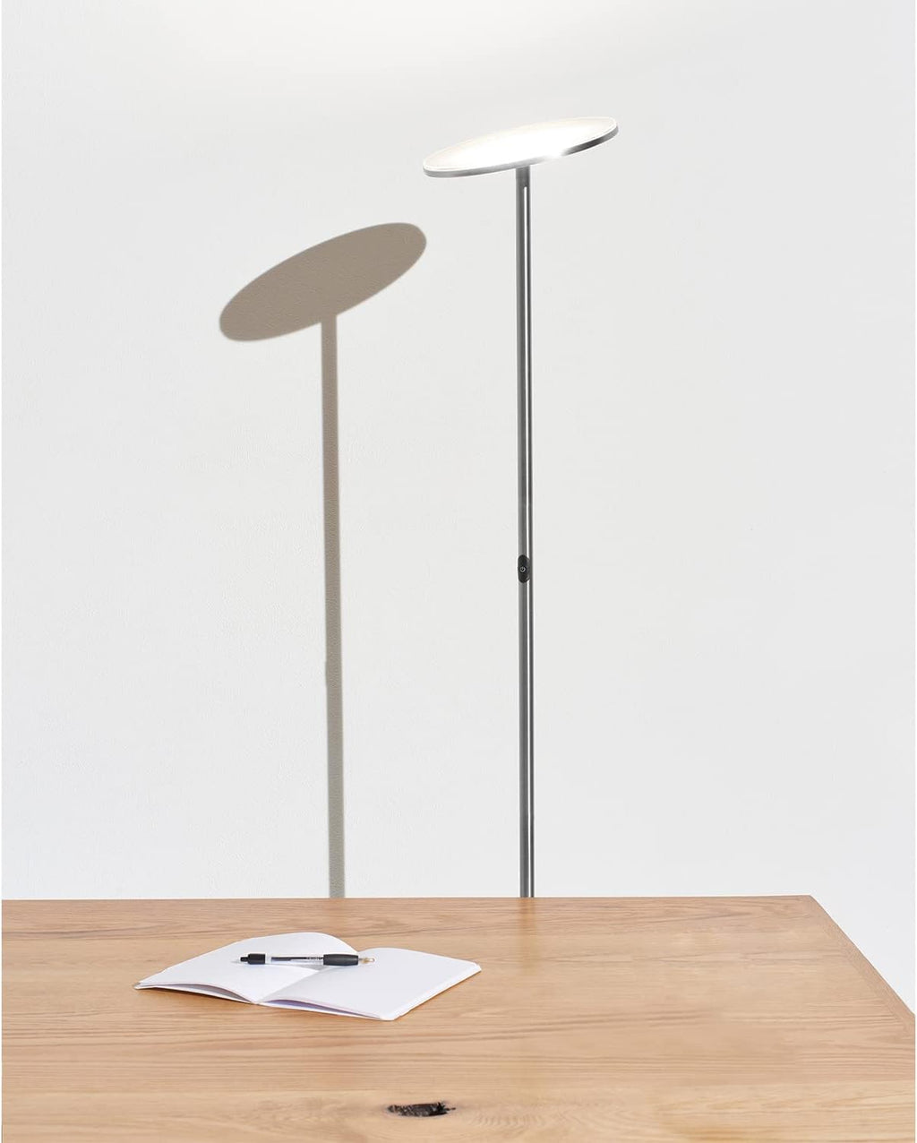 Brightech Sky LED Floor lamp, Torchiere Super Bright Floor Lamp for Living Room Decor & Office - Dimmable, Tall Standing Torch Lamp with Wa…