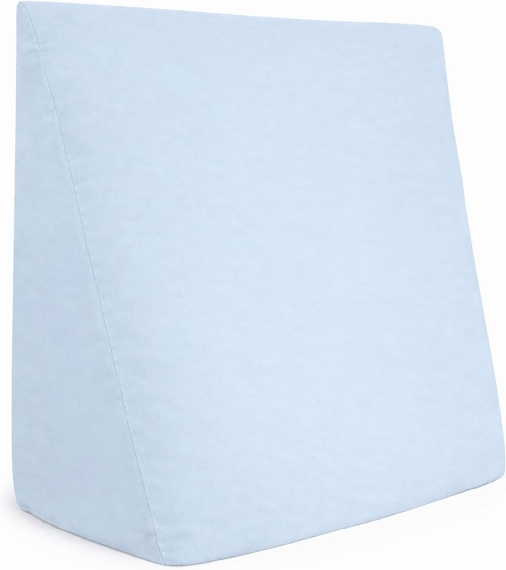 CirclesHome Wedge Pillow Cover 100% Cotton, Zippered Wedge Pillow Case Protector, Soft, Hypoallergenic & Breathable -Light Blue, (25Wx26Lx7…