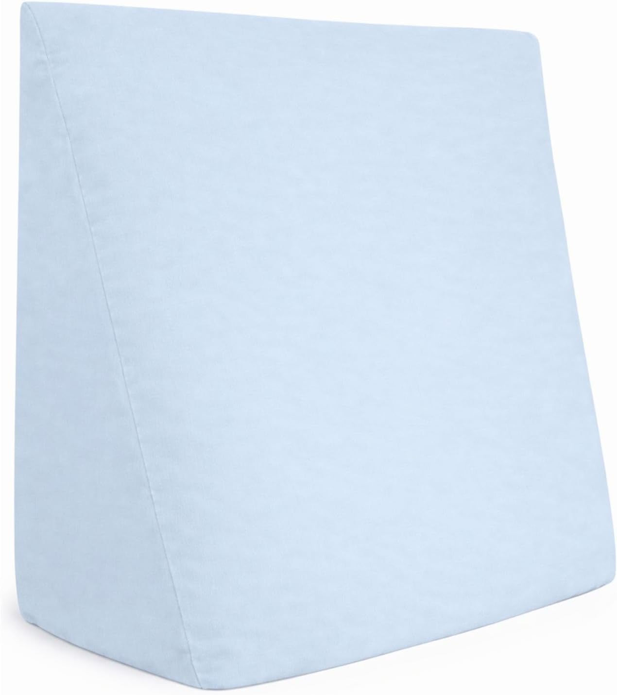 CirclesHome Wedge Pillow Cover 100% Cotton, Zippered Wedge Pillow Case Protector, Soft, Hypoallergenic & Breathable - Light Blue, (24Wx25Lx…