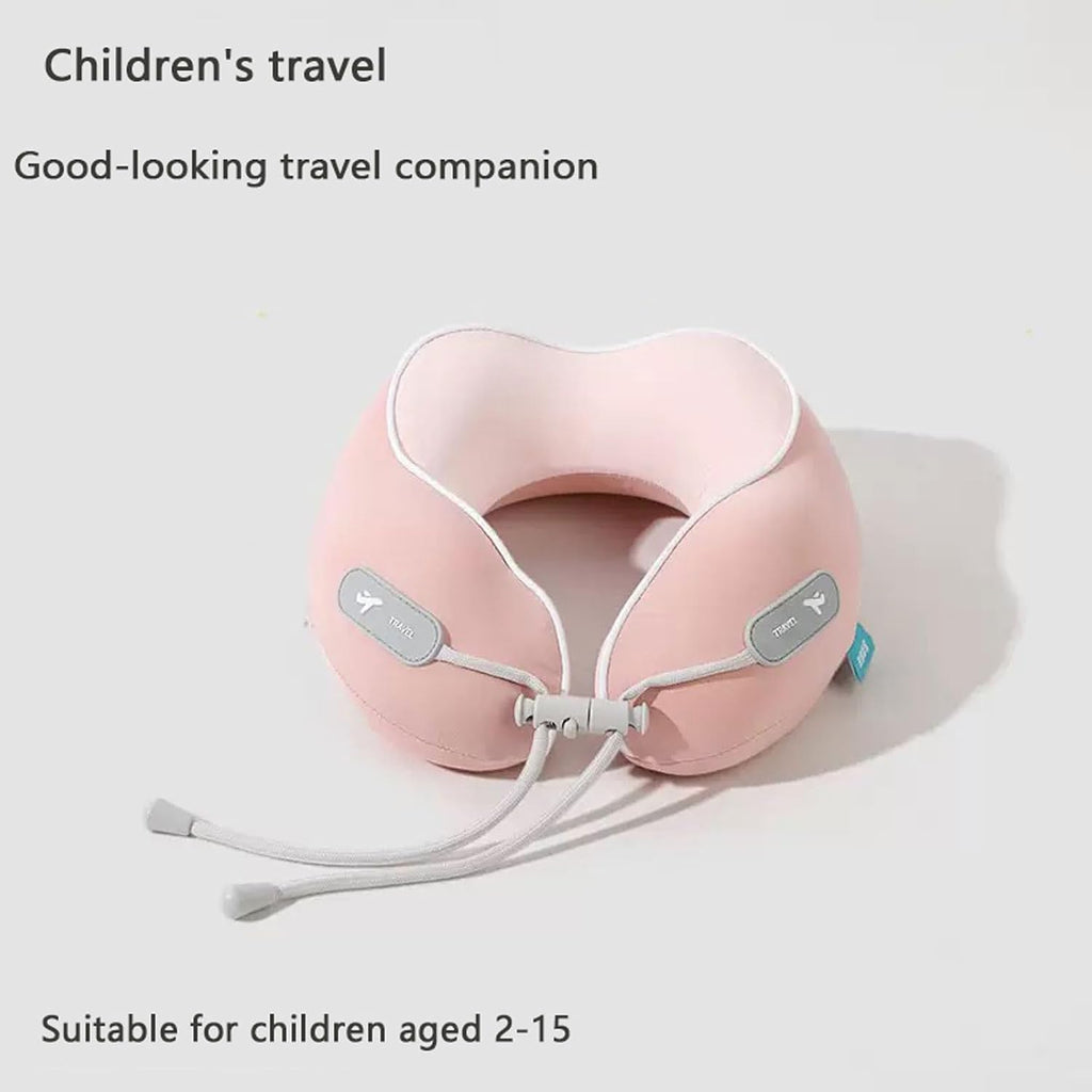 Kids Travel Pillow - Memory Foam Soft Airplane Neck Pillow for Head Neck Support, Compact Design with Hard Case, for Airplane, Car, Home…