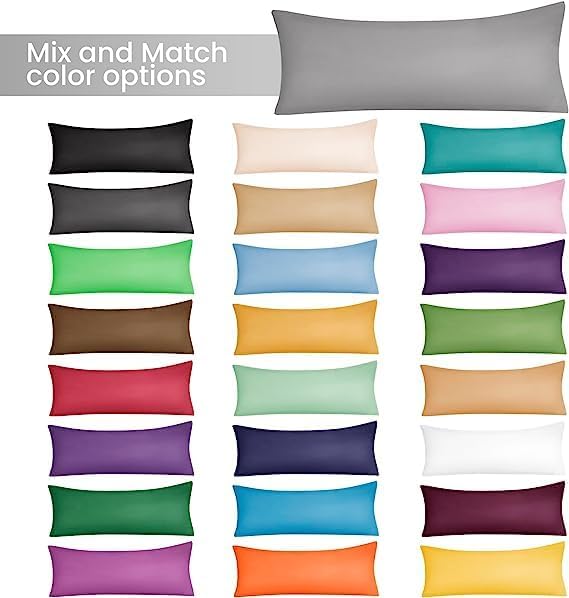 EVOLIVE Body Pillow Cover 21"x54", Ultra Soft Microfiber Pillowcase with Hidden Zipper, Breathable, Machine Washable, for Pregnancy &…