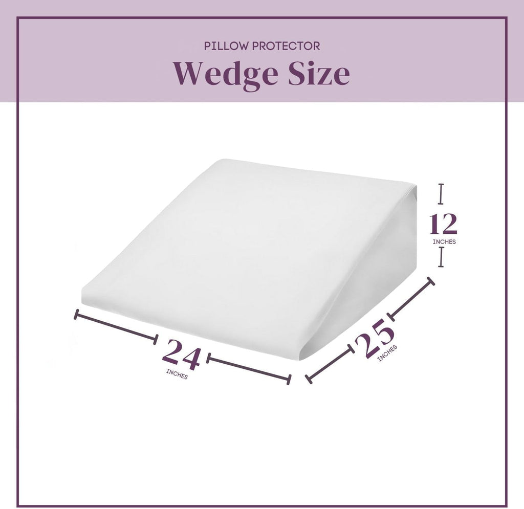 CirclesHome Wedge Pillow Cover 100% Cotton, Zippered Wedge Pillow Case Protector, Soft, Hypoallergenic & Breathable - White, (24Wx25Lx12) 1…