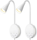 SANKEDOU LED Wall Mount Reading Light, Bedside Reading Lights with Touch Control, 5 Dimmable, USB Output, Night Light & Timers, Flexible…