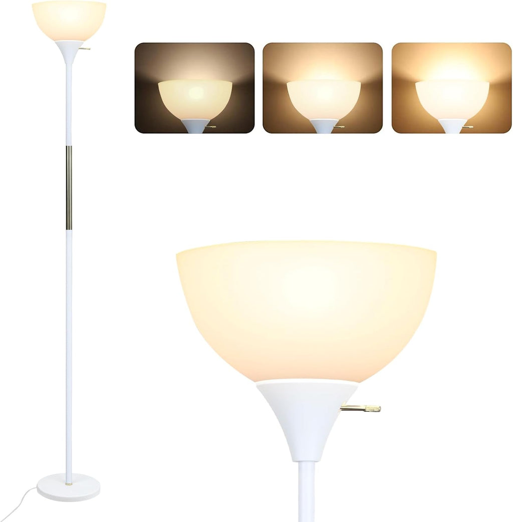 LALISU Floor Lamp, LED Standing Lamp 3 Way Dimmable Brightness Floor Lamp Rotary Switch Floor Lamps Modern Industrial Lamp with Shade…