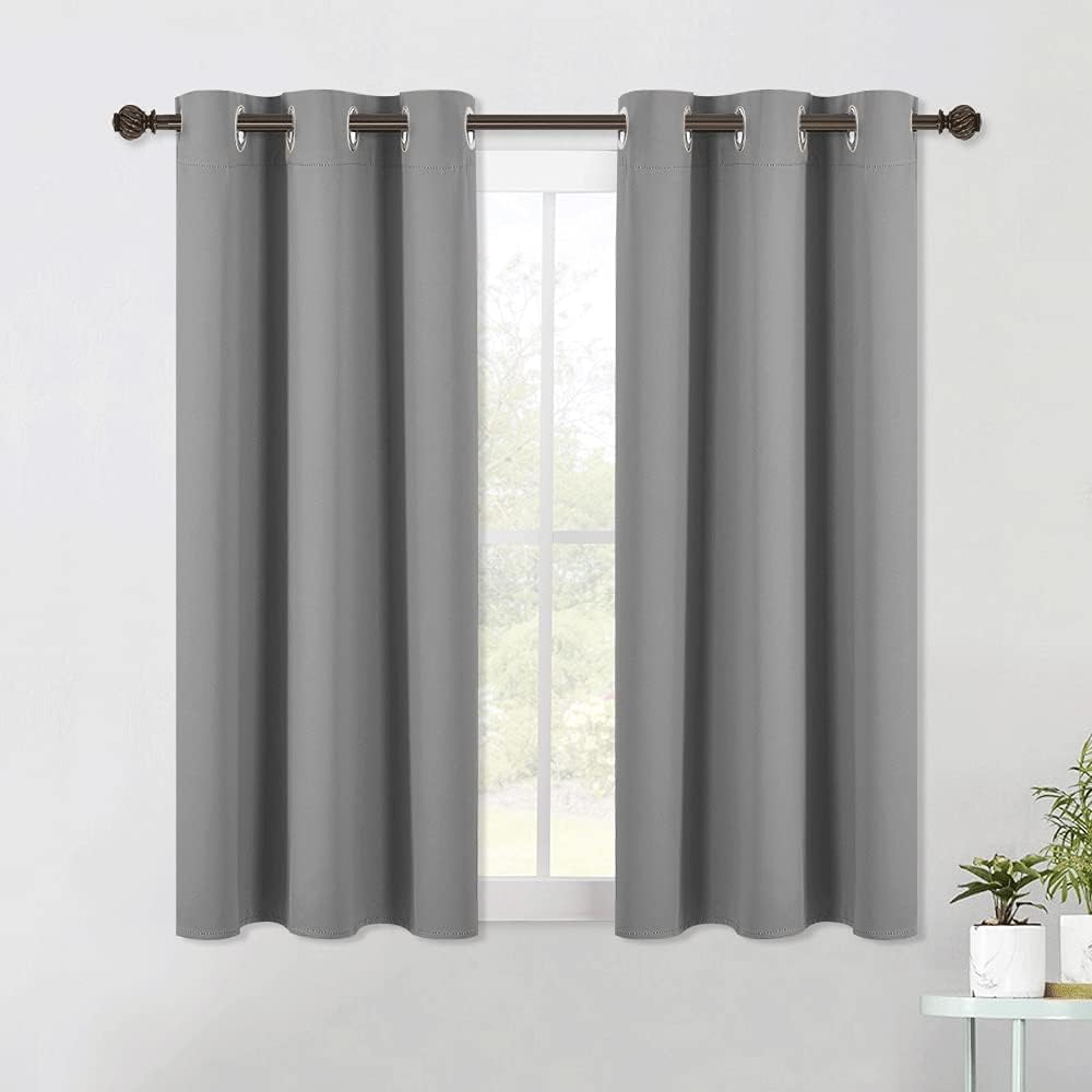 NICETOWN Bedroom Curtains Blackout Drapery Panels, Three Pass Microfiber Thermal Insulated Solid Ring Top Blackout Window Curtains…