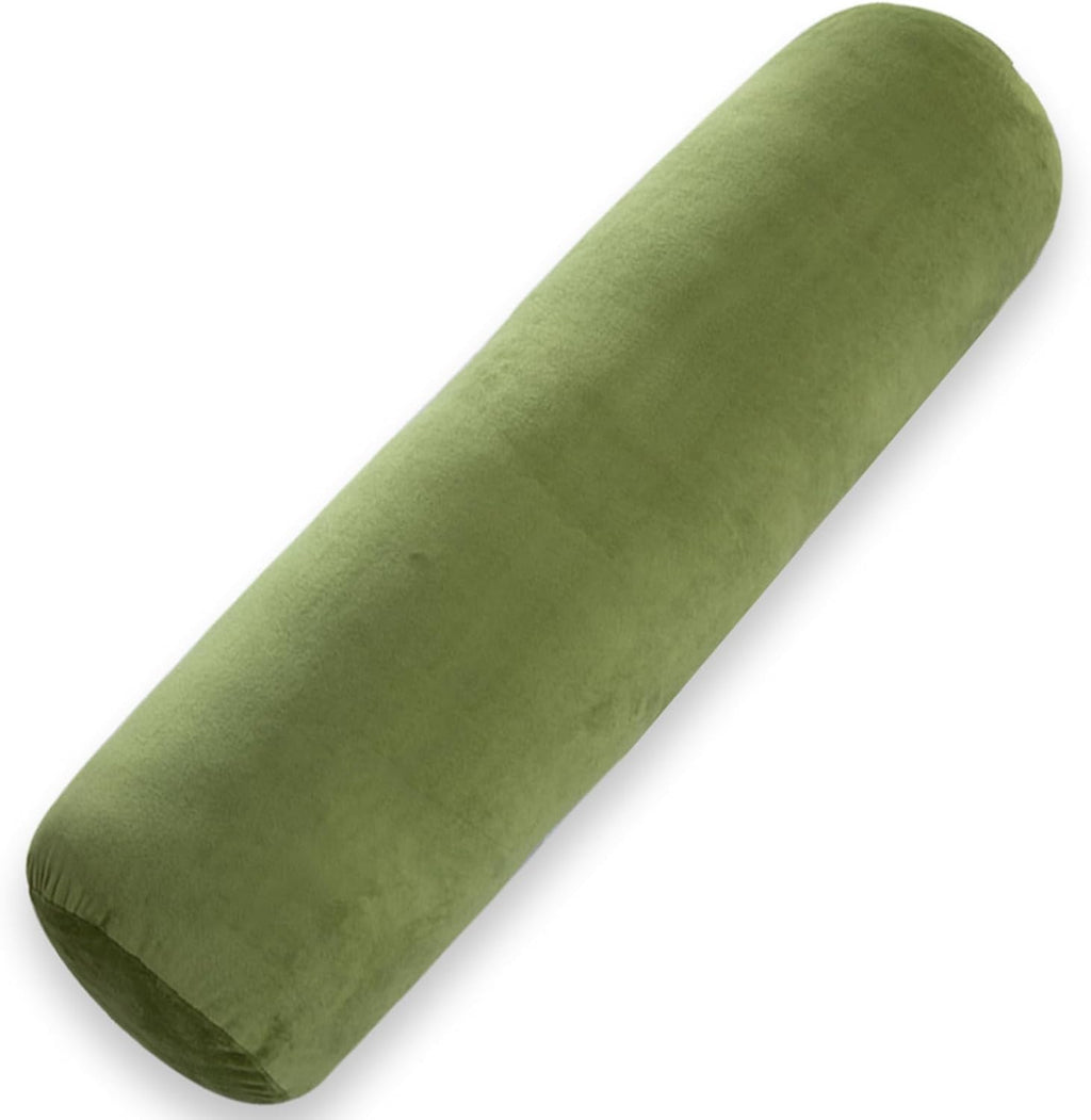 1 MIDDLE ONE Bolster Pillow for Bed, Long Round Body Pillow for Adults with Removable Velvet Cover, Decorative Tube Roll Cylinder Pillow…