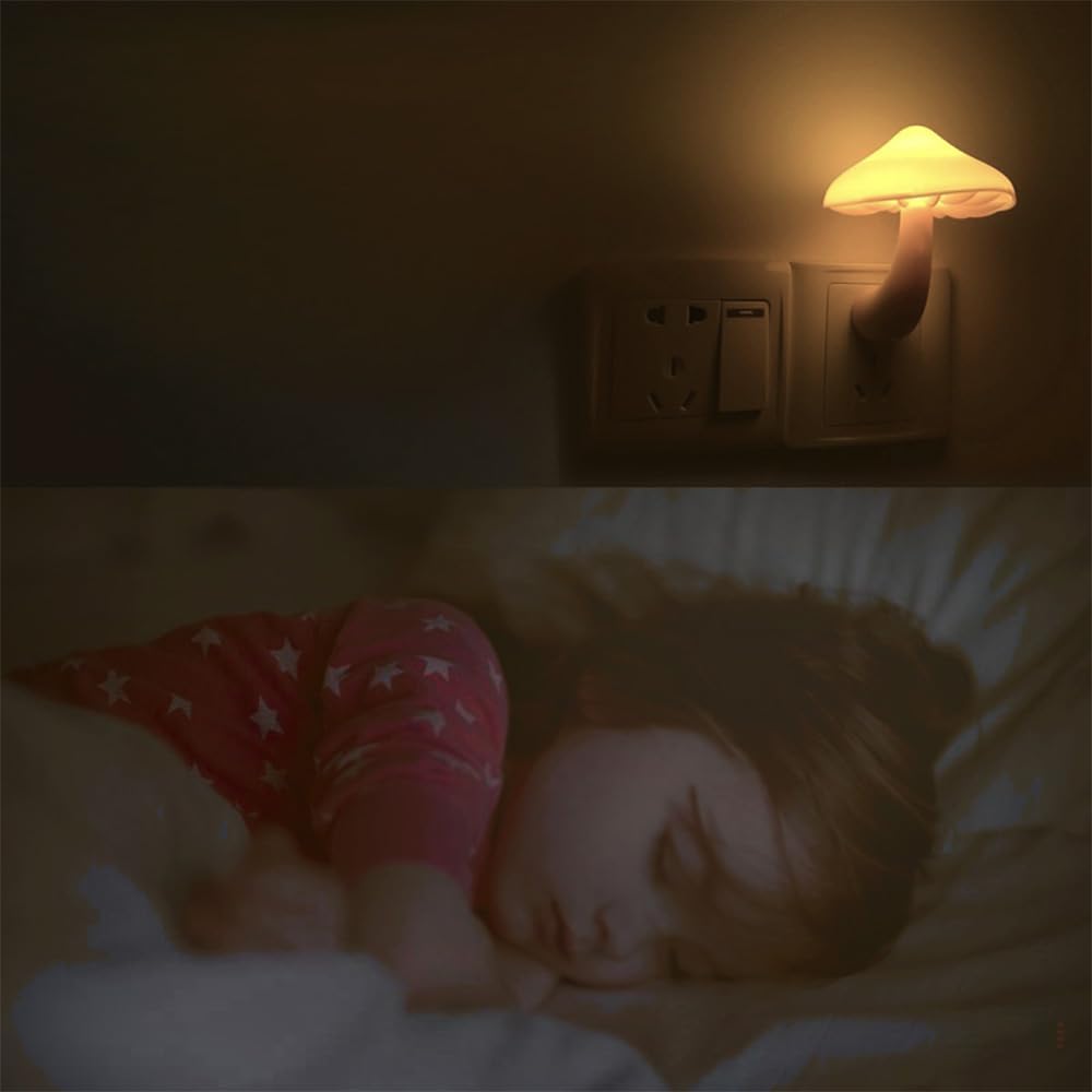 AUSAYE 2 Pack LED Mushroom Night Light Plug into Wall NightLight, Dusk to Dawn Sensor Wall Lamp Energy Saving Night Lights for Kids Adults…