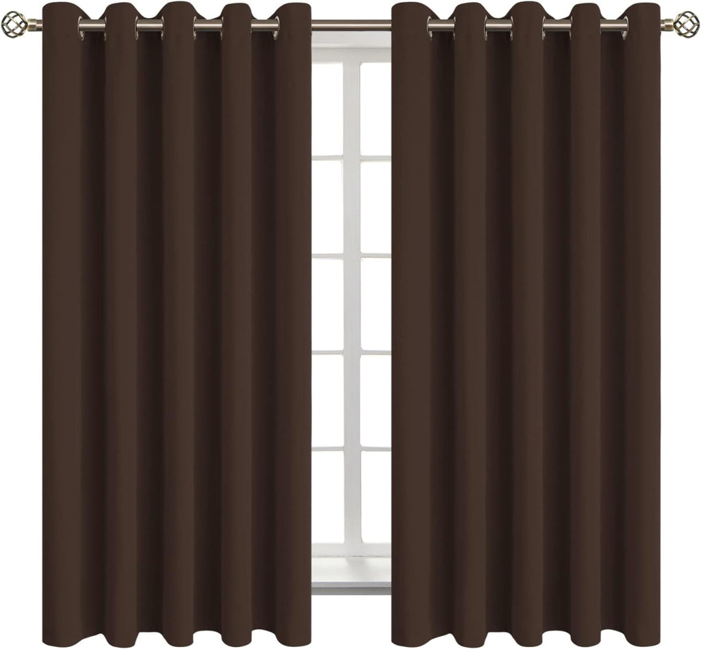 BGment Blackout Curtains for Bedroom - Grommet Thermal Insulated Room Darkening Curtains for Living Room, Set of 2 Panels (70 x 63 Inch, Br…