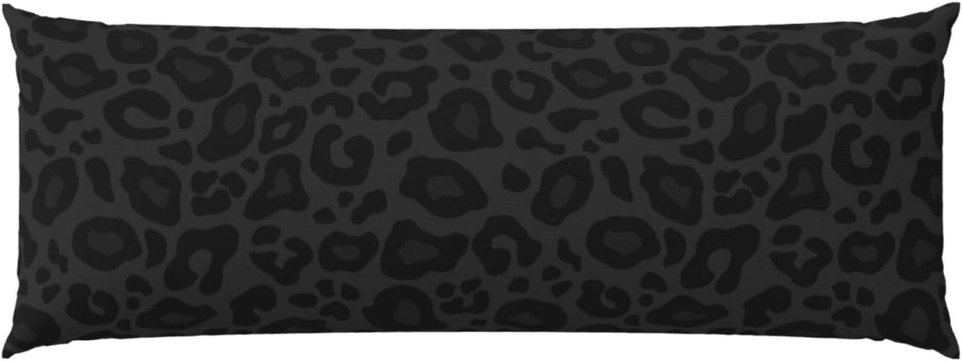 Sovvin Black Leopard Cheetah Print Body Pillow Cover Long Pillow Case with Zipper Decorative Soft Cushion Bedding Pillowcase for Cou…