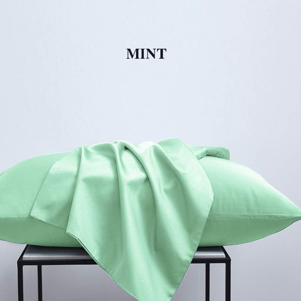 Ntbay King Pillowcase Set - 2 Pack Brushed Microfiber 20x36 Pillowcases - Soft, Wrinkle-Free, Fade-Resistant, Stain-Resistant, Sea Green Pi…