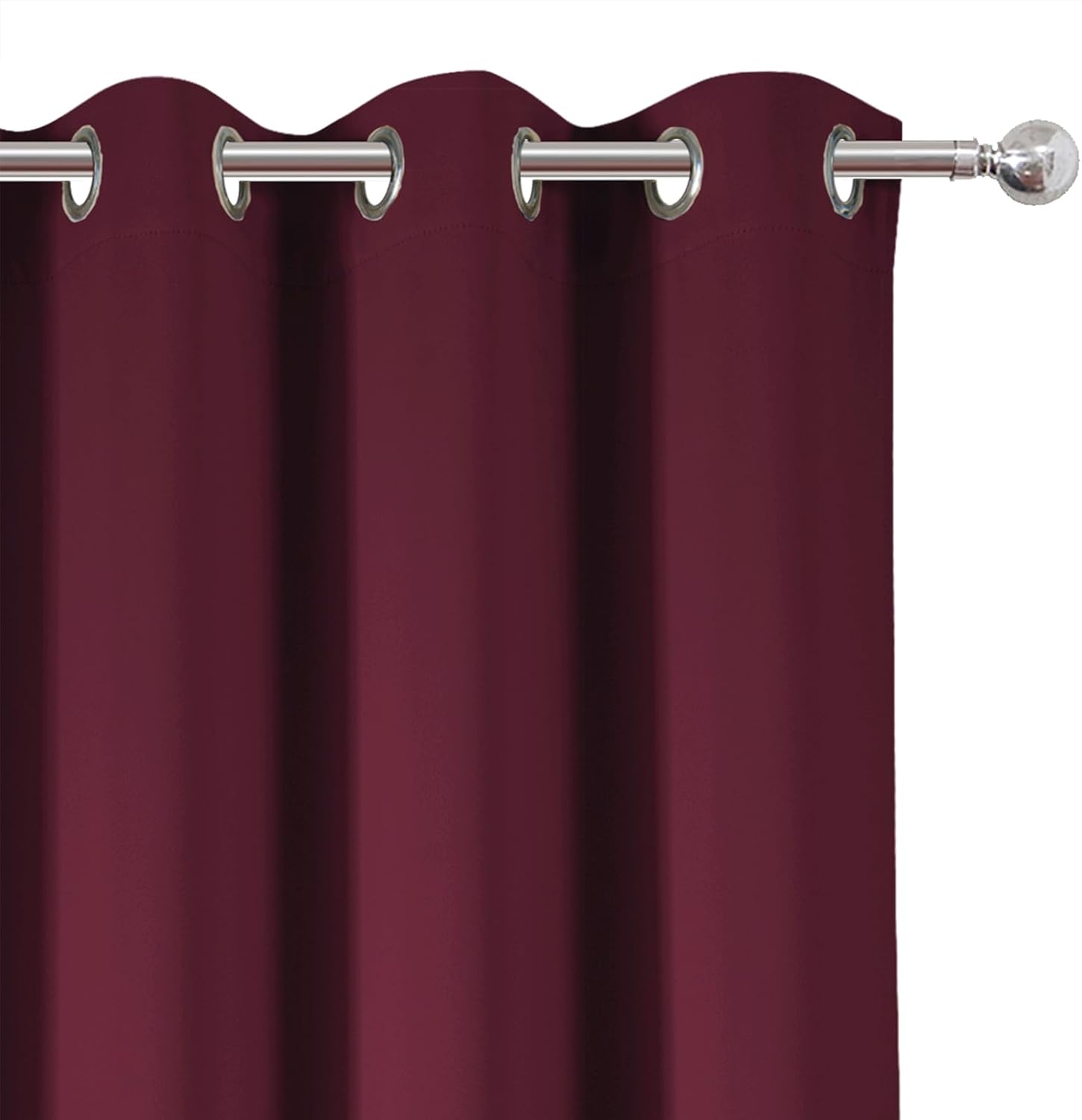 Lemomo Blackout Curtains 52 x 90 Inch Long Burgundy Red Curtains Set of 2 Panels Room Darkening Curtains for Bedroom and Living Room 90 Inc…