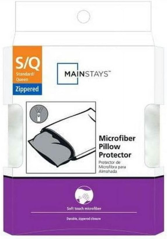 Mainstays Microfiber Zippered Pillow Protector,4-pieces of 20 in x 28 in Standard/Queen