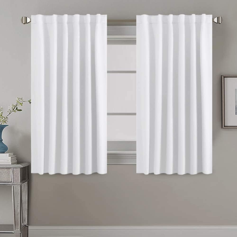 H.VERSAILTEX White Curtains Thermal Insulated Window Treatment Panels Room Darkening Privacy Assured Drapes for Living Room Bac…