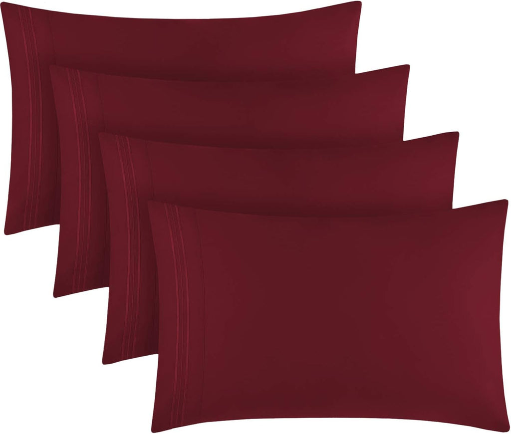 Mellanni Pillow Cases Set - 4 PC Iconic Collection Pillowcases - Hotel Luxury, Extra Soft, Cooling Pillow Covers - Wrinkle, Fade, Stain Res…