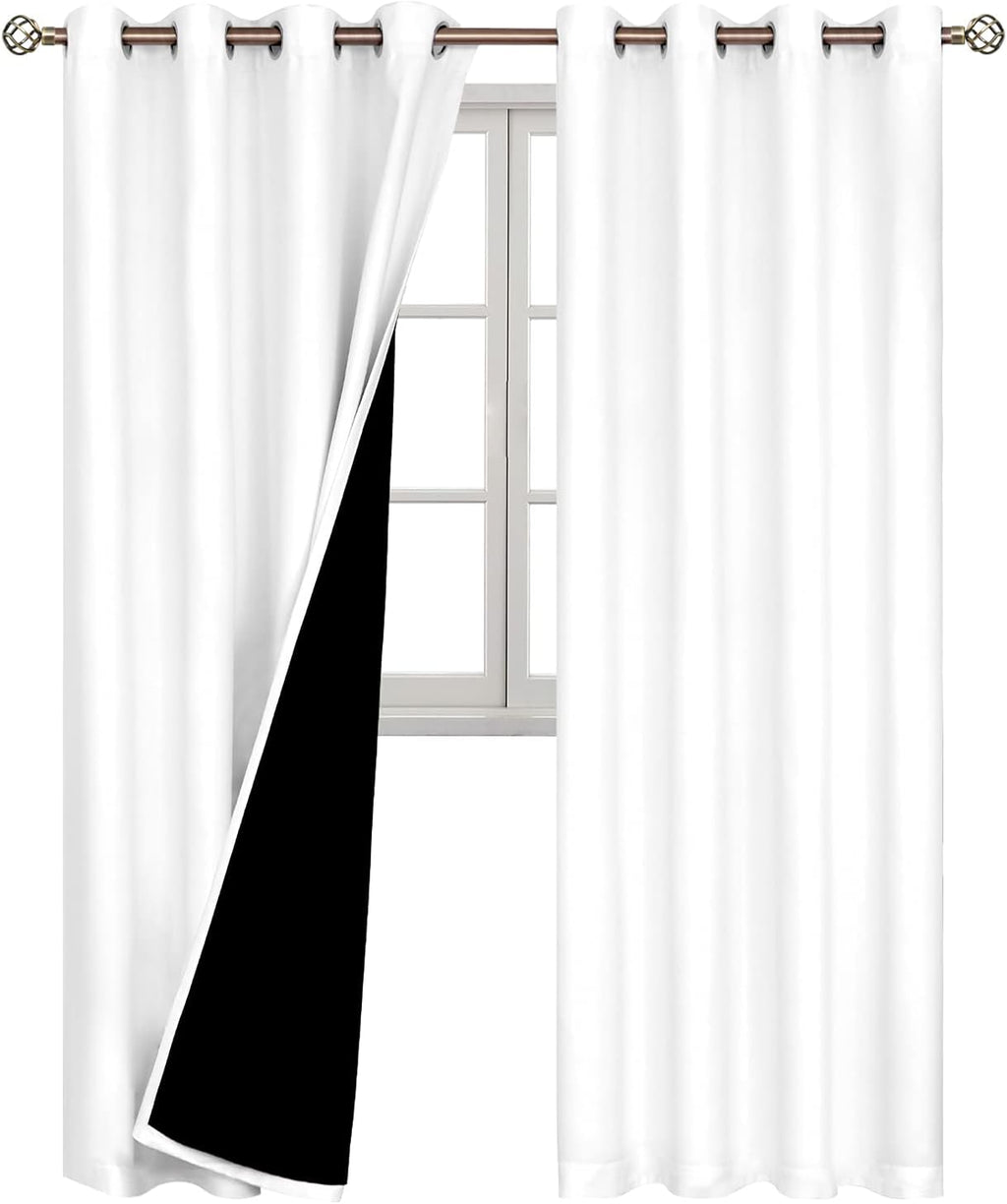 BGment White Blackout Curtains 108 Inches Long for Living Room 2 Panels, Thermal Insulated Grommet 100% Light Blocking Curtains&Drapes for…