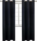 BGment Black Blackout Curtains for Living Room - Grommet Thermal Insulated Room Darkening Energy Saving Curtains for Bedroom, Set of 2 Pane…