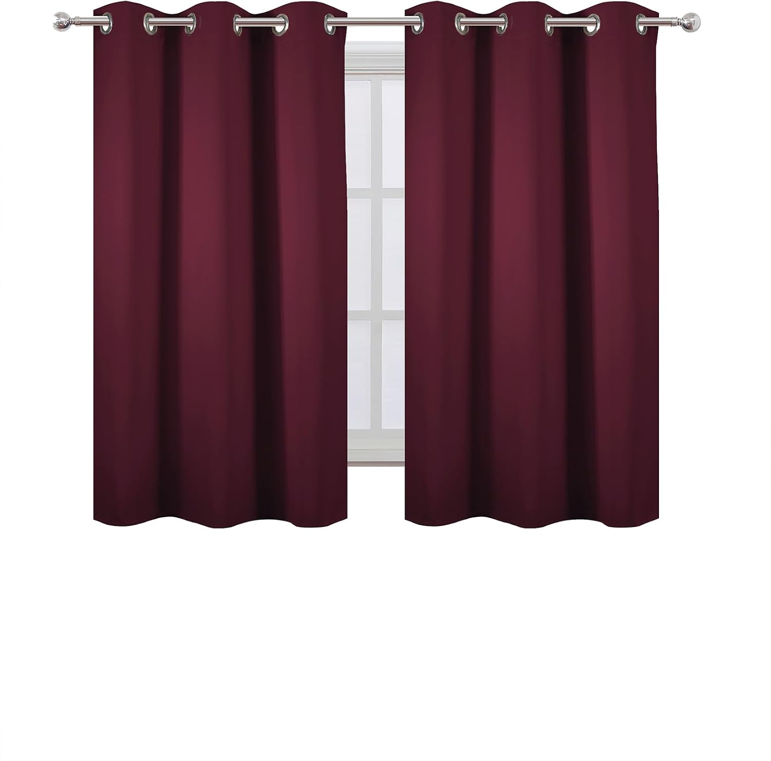 Lemomo Burgundy Red Blackout Curtains 42 x 54 Inch Length Set of 2 Panels Grommet Bedroom Curtains for Living Room 54 Inch Red