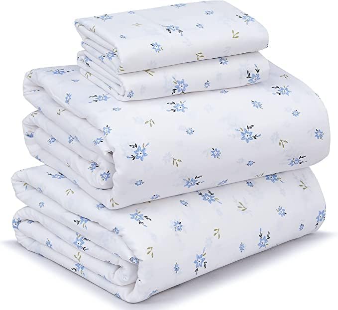 Ruvanti 100% Cotton Percale Sheets California King Size – Crisp Cooling Bed Sheets for Hot Sleepers, Deep Pocket 14”, Soft Breathable & Dur…