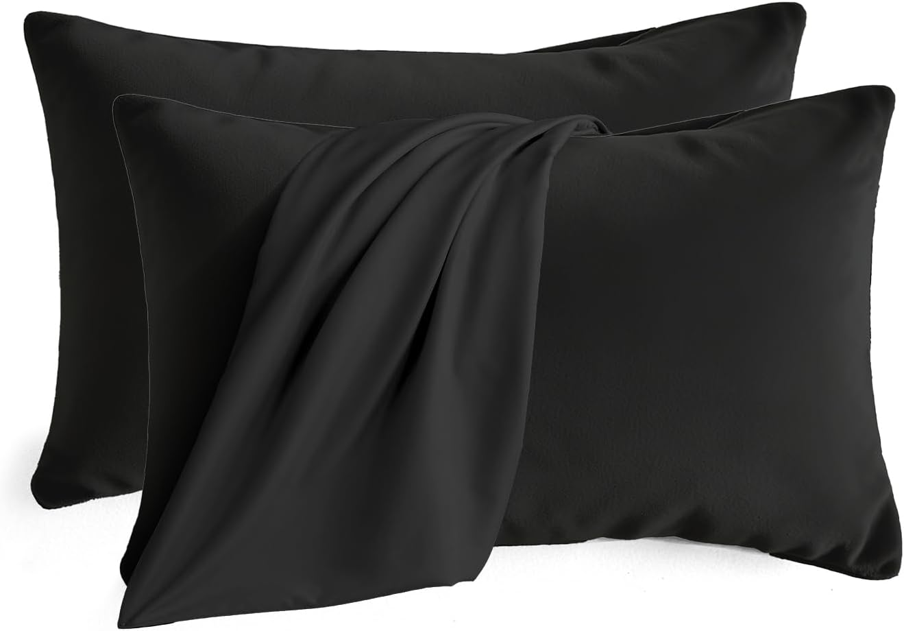 QJFabricCO Q&J Fabric Co. Queen Pillow Cases Set of 2, Brushed Microfiber Pillowcases, Soft, Wrinkle-Free, Fade-Resistant, Pillow Cases Envelope…