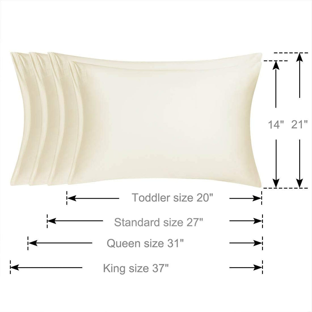 uxcell Standard Satin Pillowcase with Zipper, Super Soft and Luxury, Silky Pillow Cases Covers Set of 2, 21"x27", Pearl White