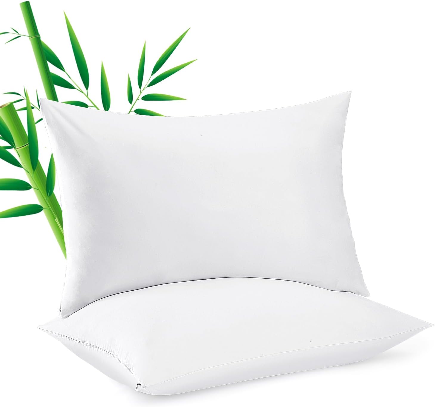 ShunjieHome 4 Pack Bamboo Viscose Pillow Protectors Toddler Size, 400 Thread Count Cooling Zippered Pillowcases for Hot Sleepers & Night Sw…