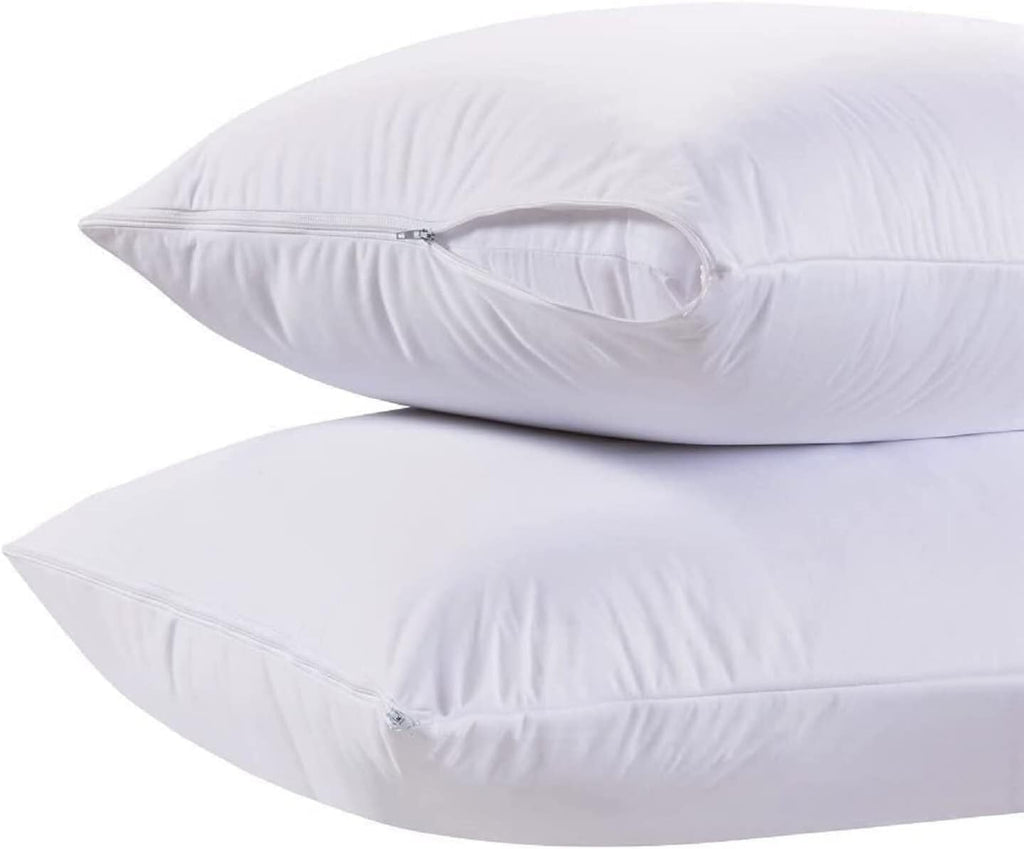 WhiteClassic White Classic Pillow Cases Queen Size Set of 2 - 20 x 30 Ultra-Soft Queen Pillow Protectors with Zipper, 200 Thread Count, Env…