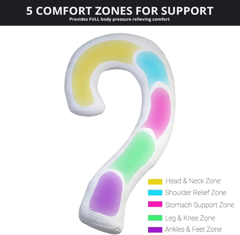 Contour Swan Body Pillow w/Pillowcase Cool XL - As Seen on TV (Pack of 2)