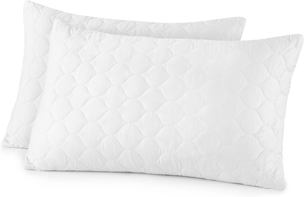 WhisperOrganics Organic Cotton Pillow Protector - Durable Quilted Pillow Protector King Size GOTS & Fairtrade Certified - Thick Hypoallerge…